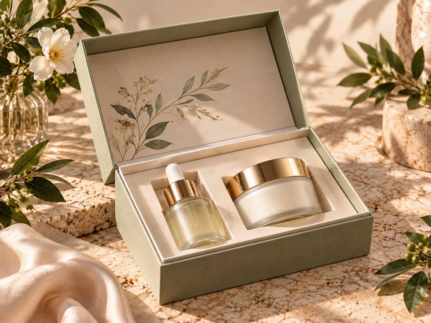 Skincare rigid box packaging example