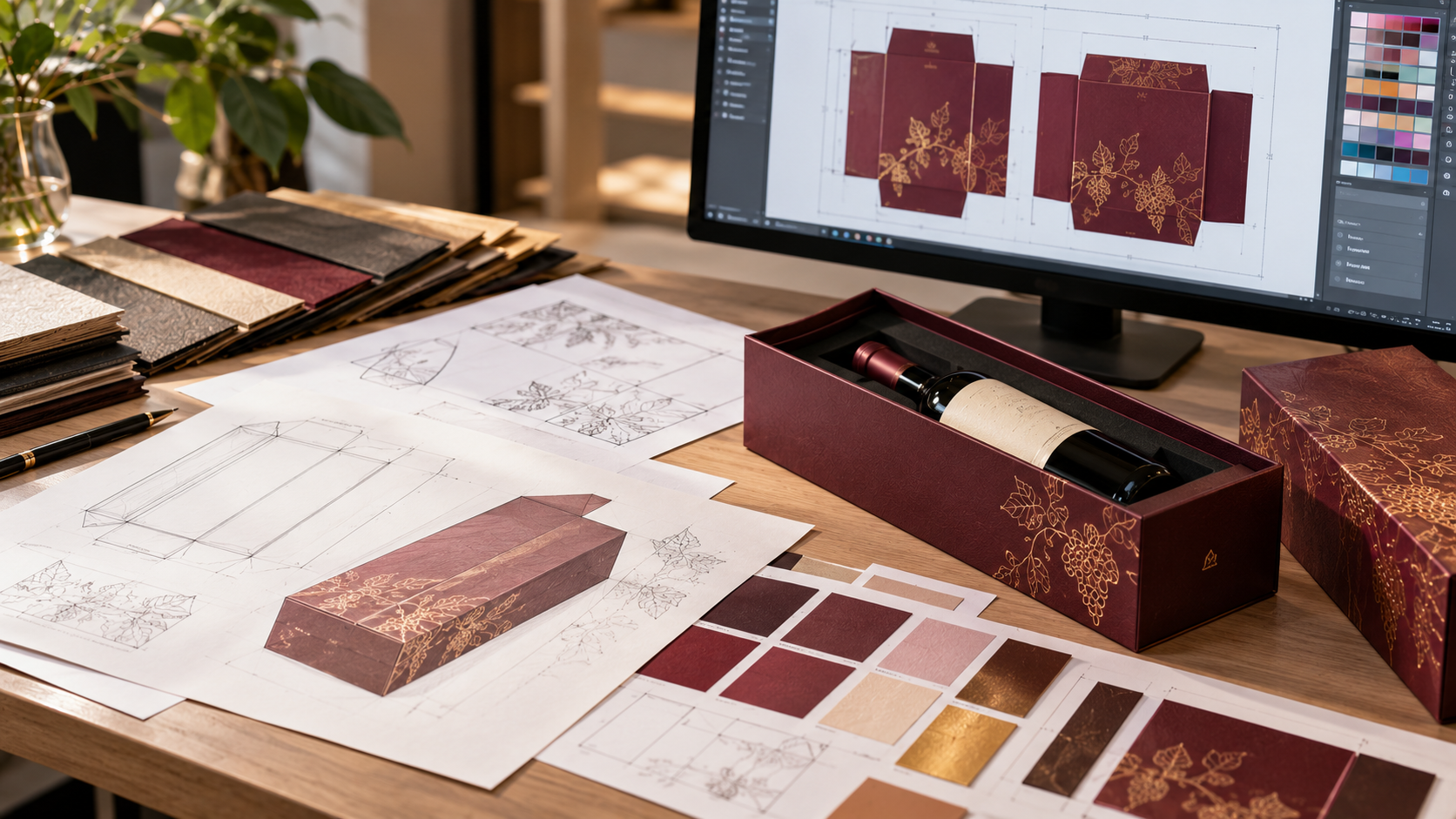 Step D: print-ready vector artwork files for a rigid box