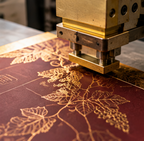 Finishing applied to printed rigid box paper