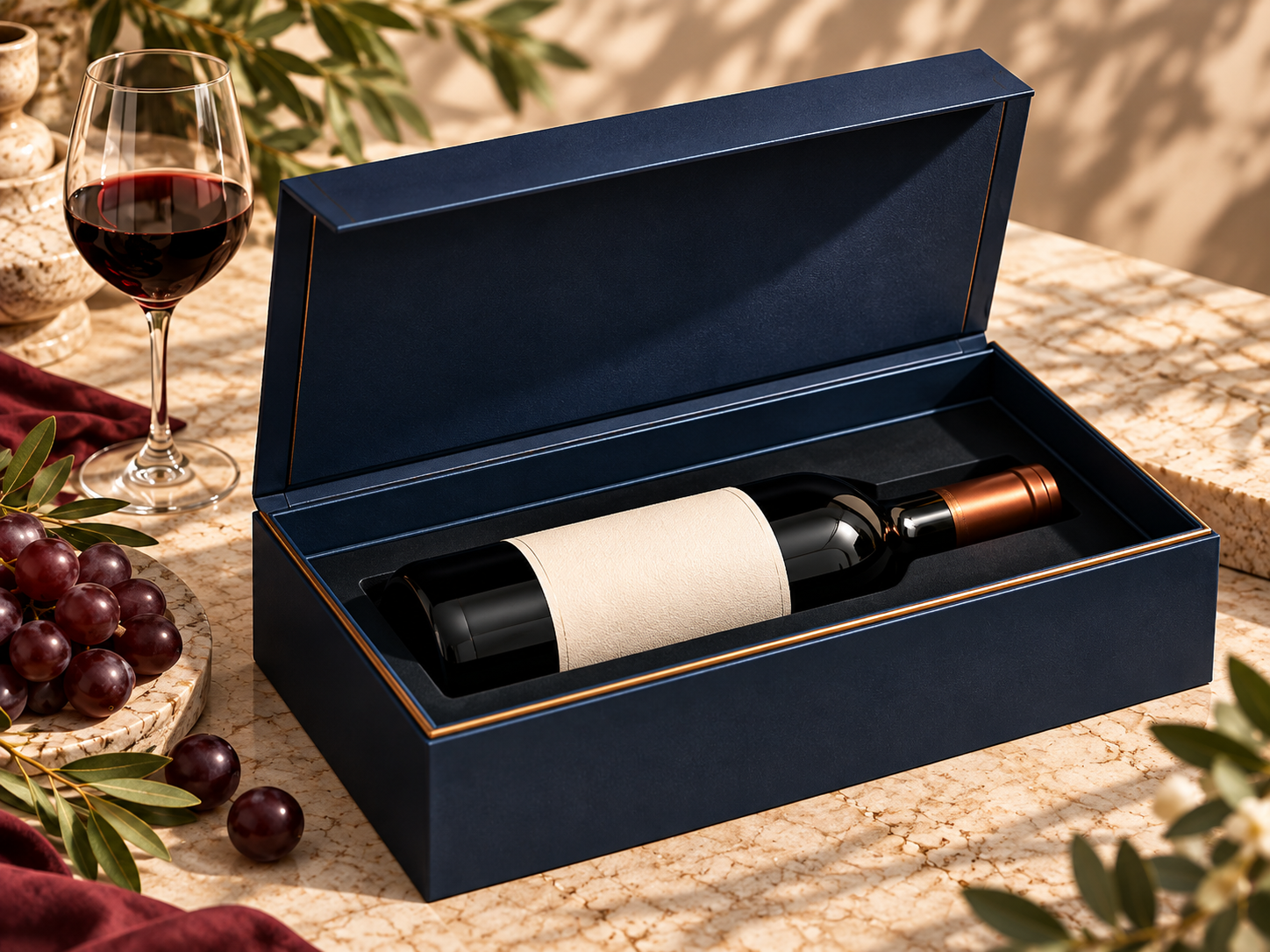 Wine rigid box packaging example