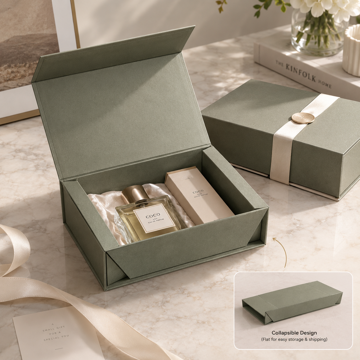 Collapsible rigid box used as a perfume box, by PT Print