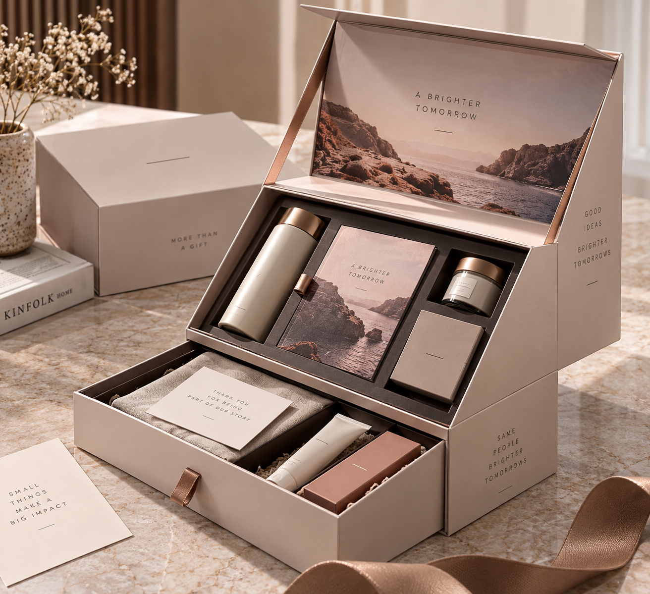 Custom rigid box format used as a PR kit, by PT Print