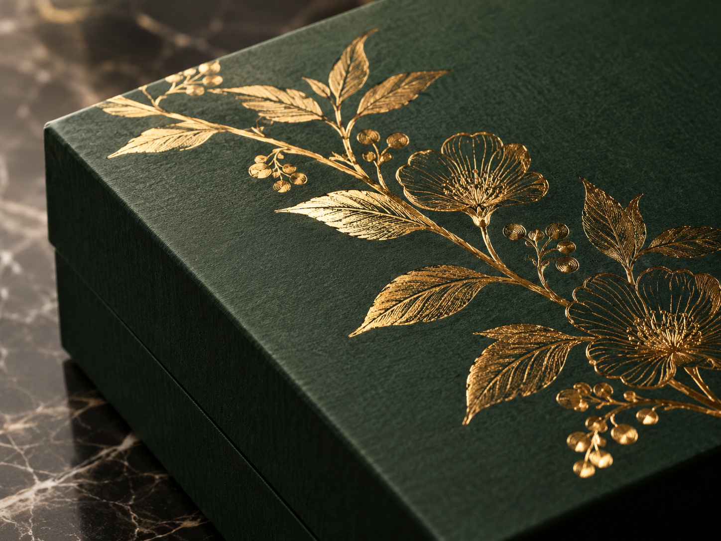 Foil stamping finish on rigid box packaging by PT Print