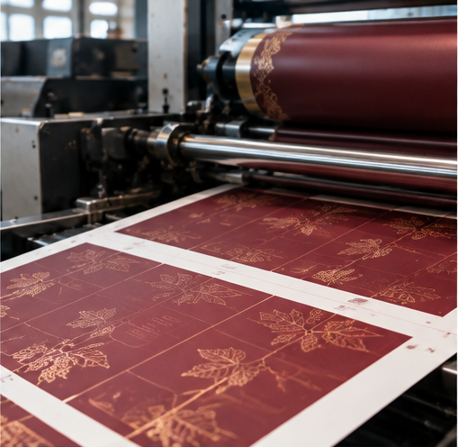 Offset printing of rigid box wrapping paper