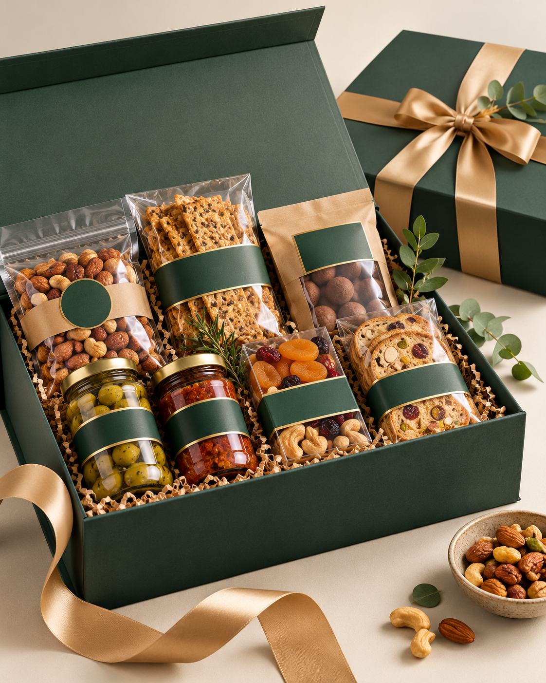 Custom printed food gift boxes for hampers and Christmas gifting