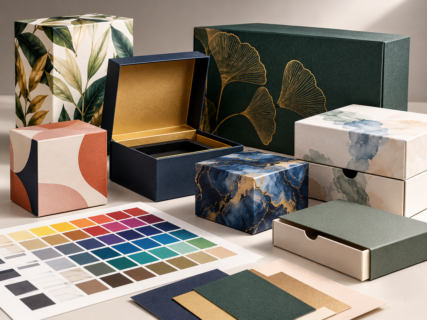 Printed product sample showing colour, finish and corners